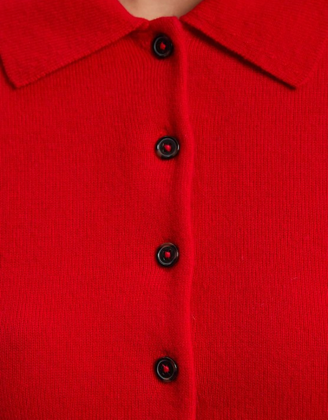 Cashmere Wool Blend Knit Collar Cardigan