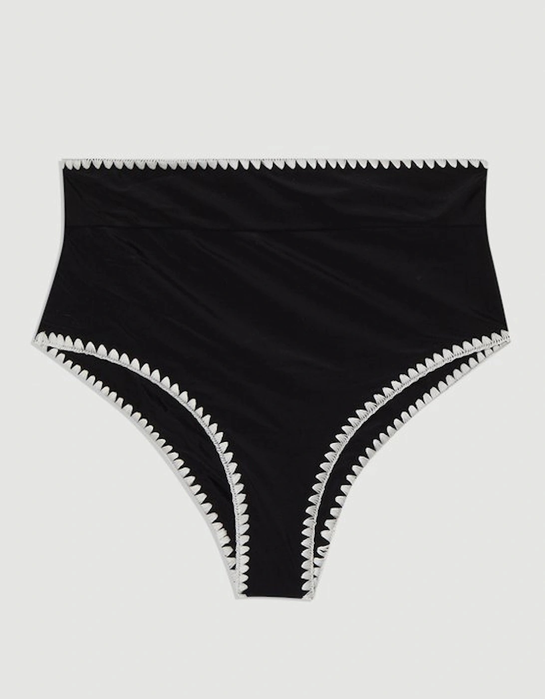 Stitch Detail High Waisted Bikini Bottoms