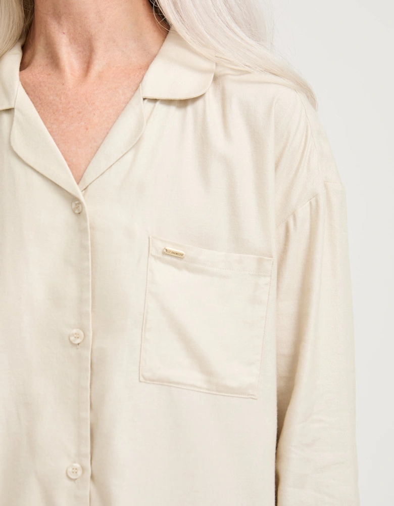 Cotton Modal Relaxed Nightshirt in Natural
