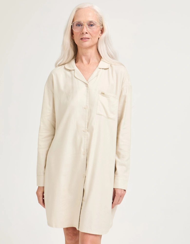 Cotton Modal Relaxed Nightshirt in Natural