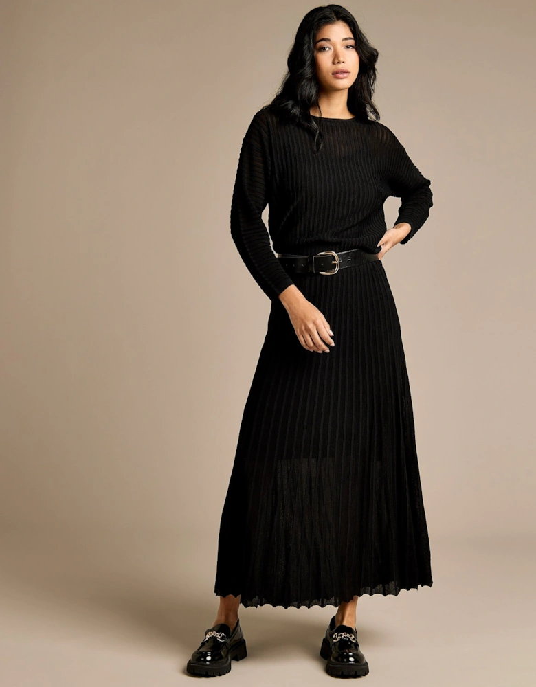 Amrie Black Knitted Skirt