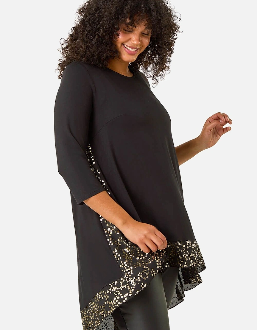 Curve Contrast High Low Tunic Top, 2 of 1