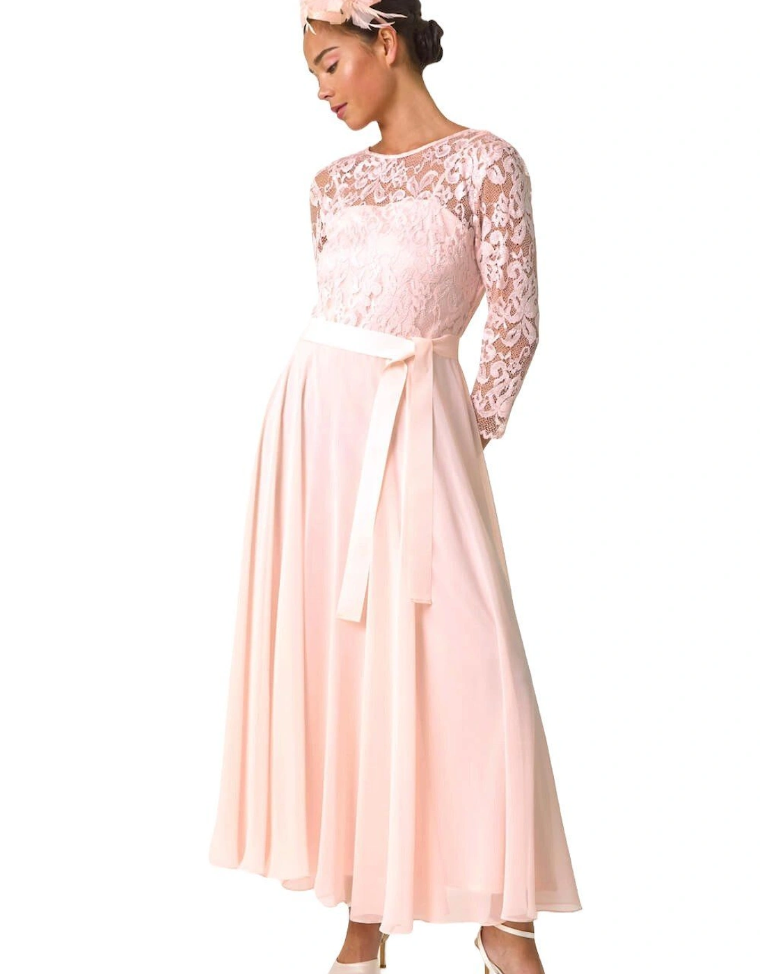 Petite Lace Tie Waist Maxi Dress, 2 of 1