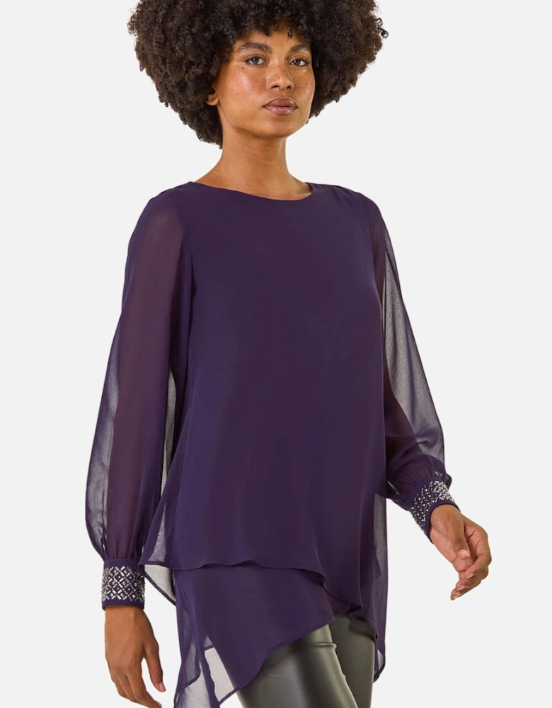 Embellished Detail Layered Top