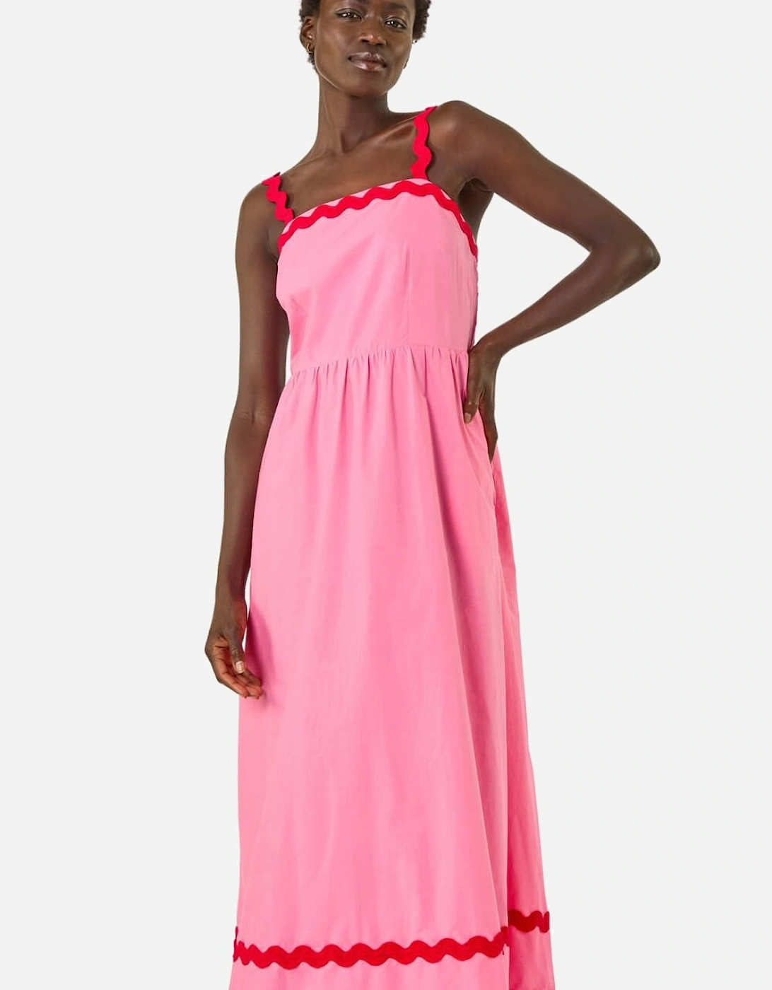 Contrast Ric Rac Midi Dress, 2 of 1
