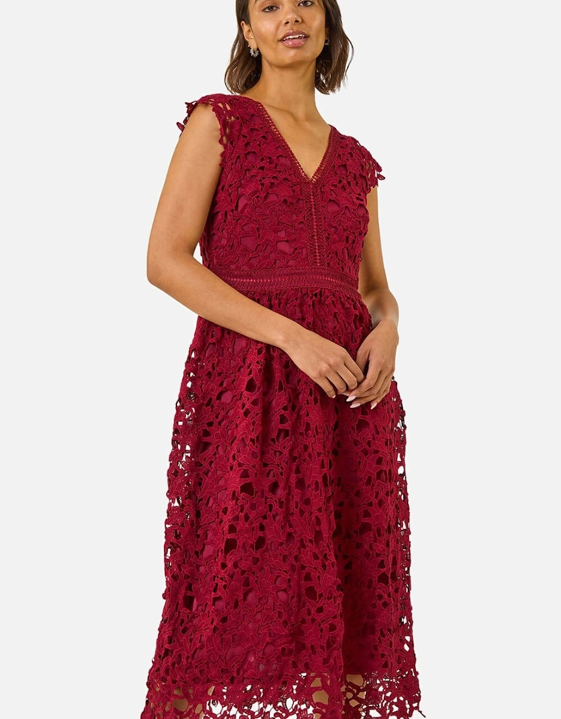 Premium Crochet Lace Midi Dress, 2 of 1