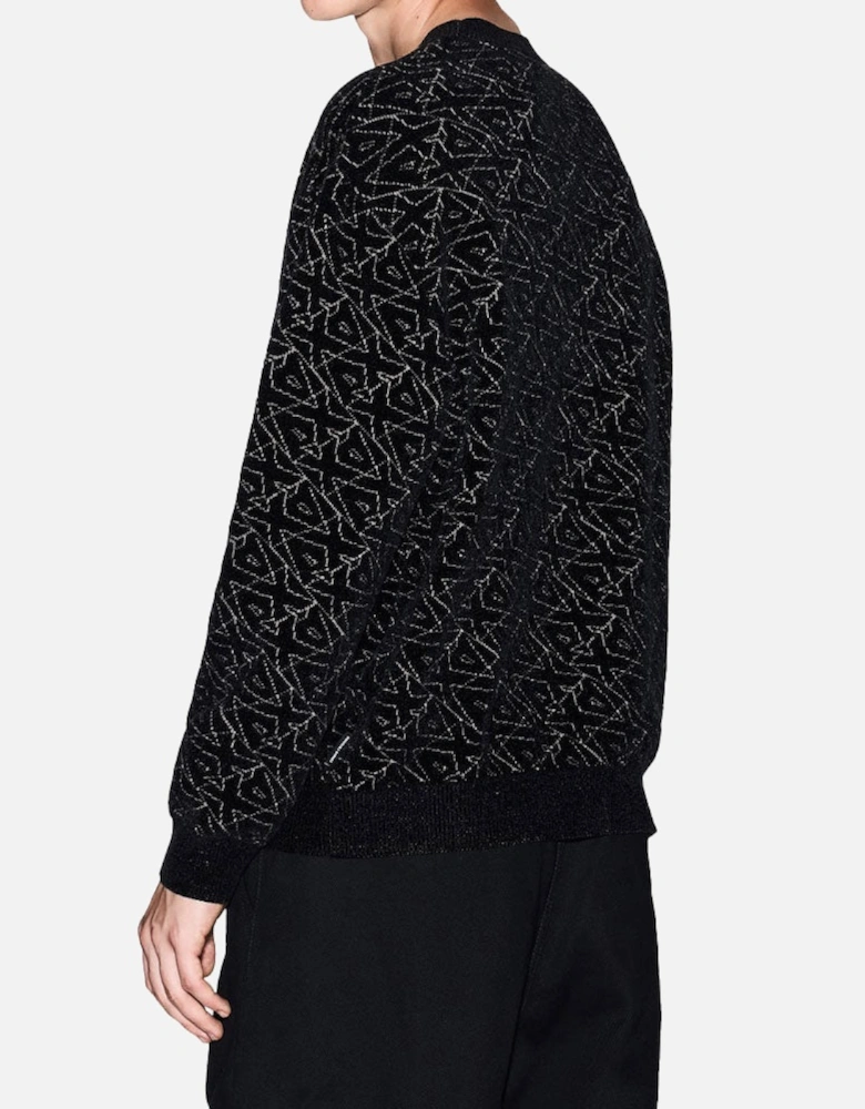 Exchange Crew Neck All Over Print Sweater XM001330 - Black