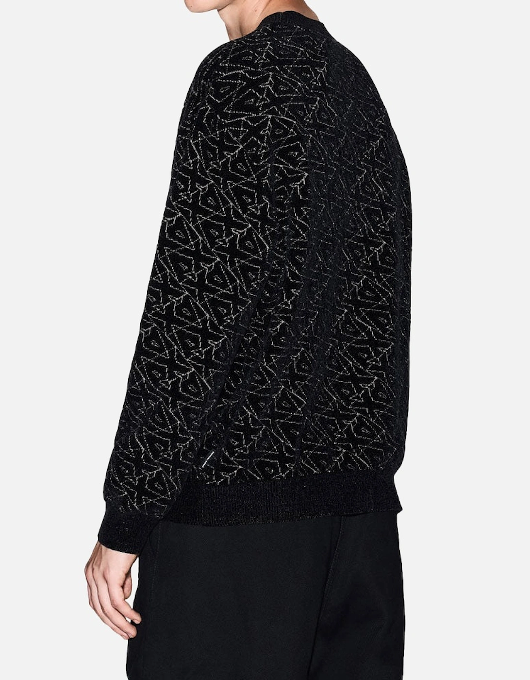 Exchange Crew Neck All Over Print Sweater XM001330 - Black