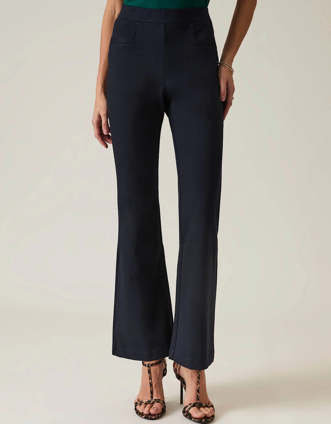 Navy Bootleg Trousers
