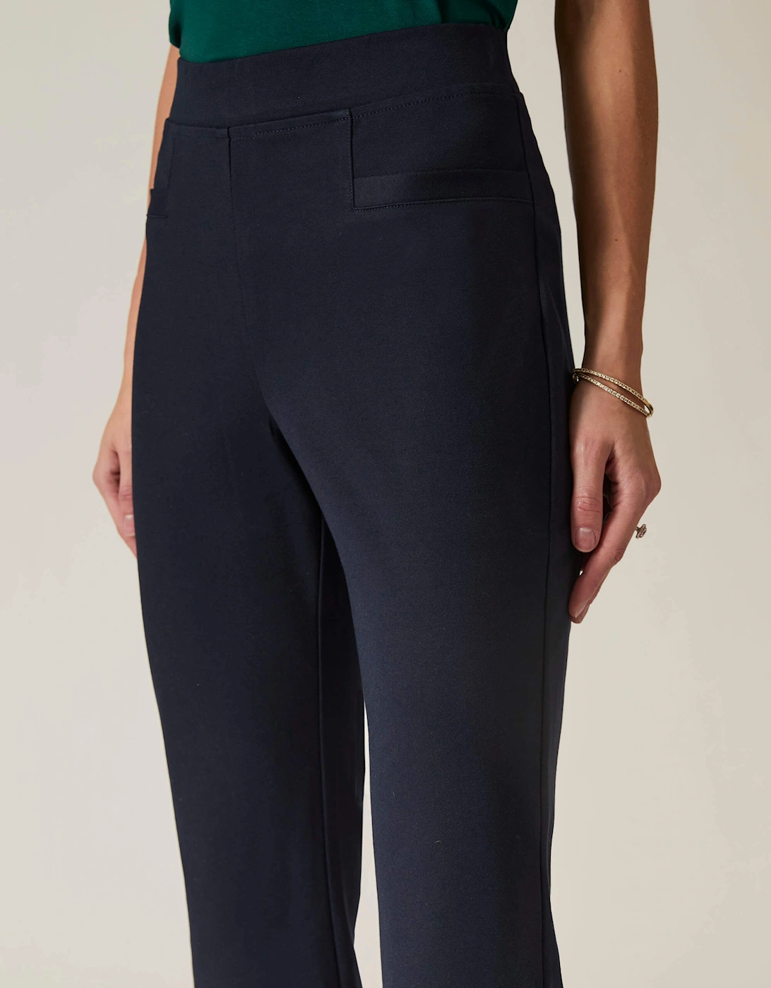 Navy Bootleg Trousers
