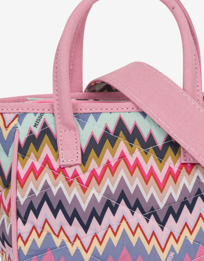 Girls Zigzag Tote Bag in Multicolour (24cm)