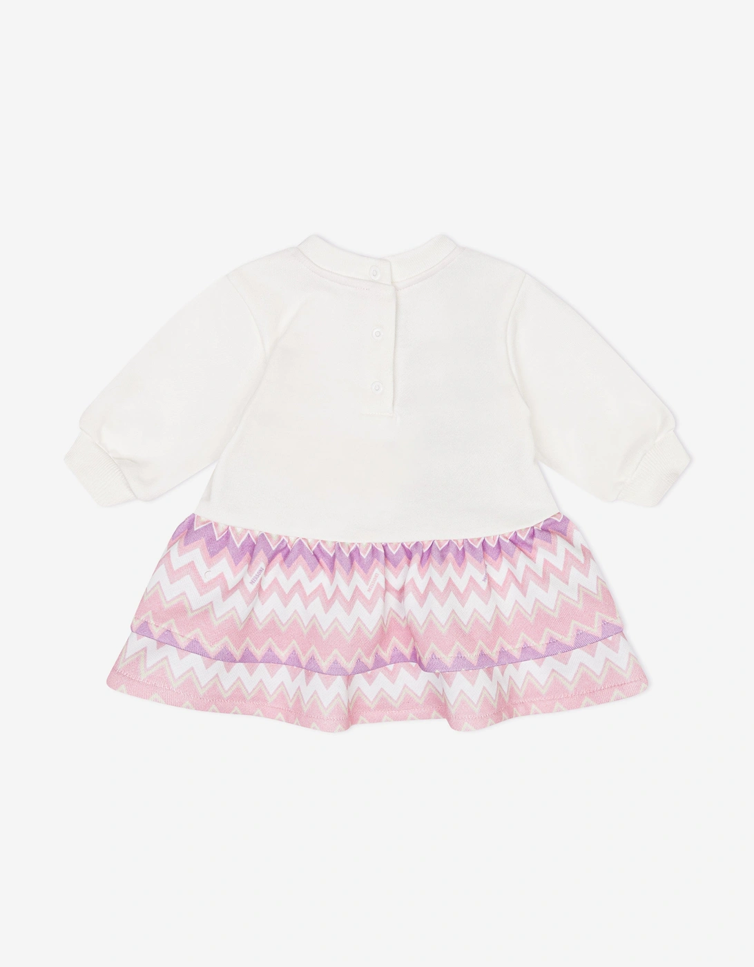 Baby Girls Zigzag Sweater Dress in Ivory