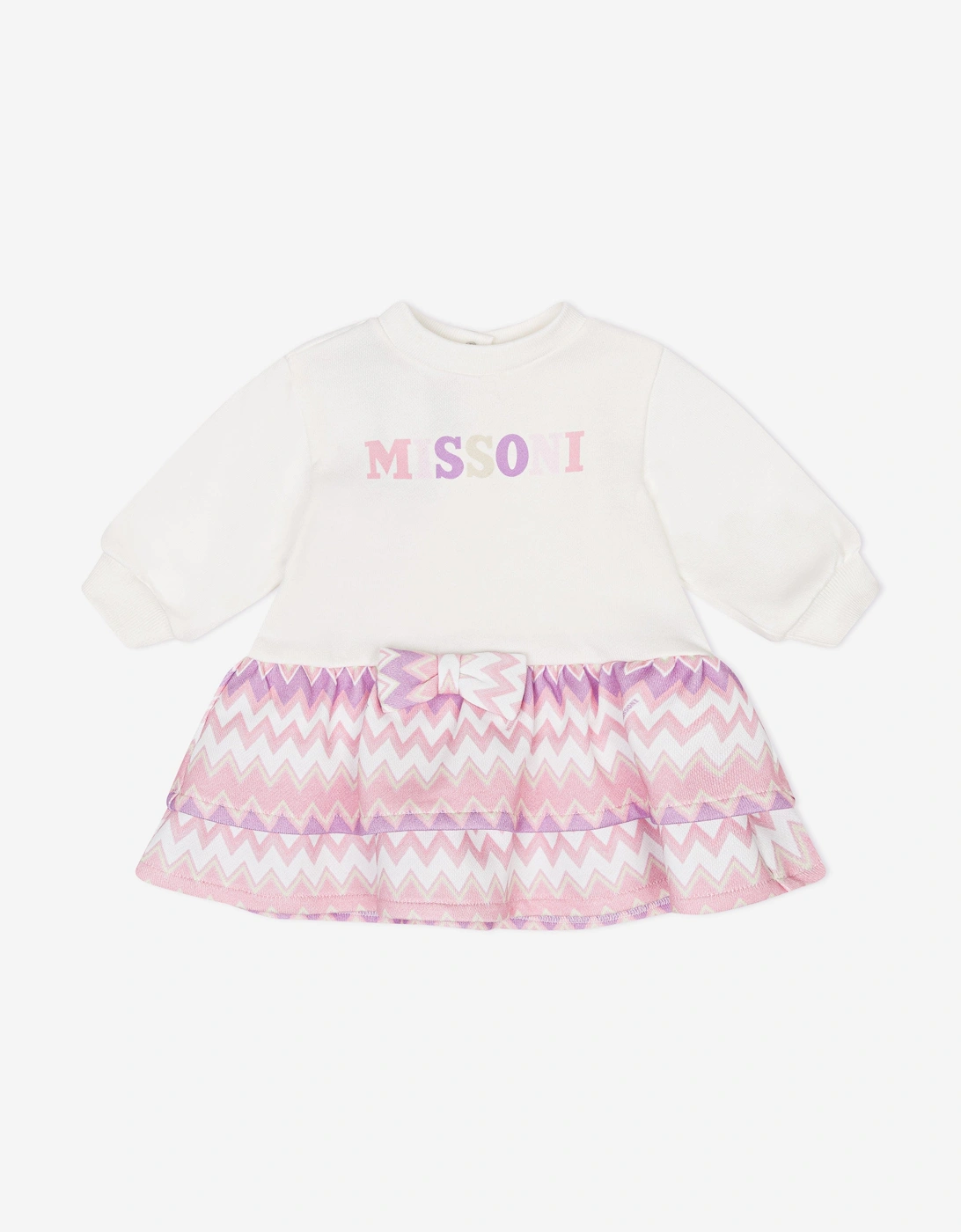 Baby Girls Zigzag Sweater Dress in Ivory, 5 of 4