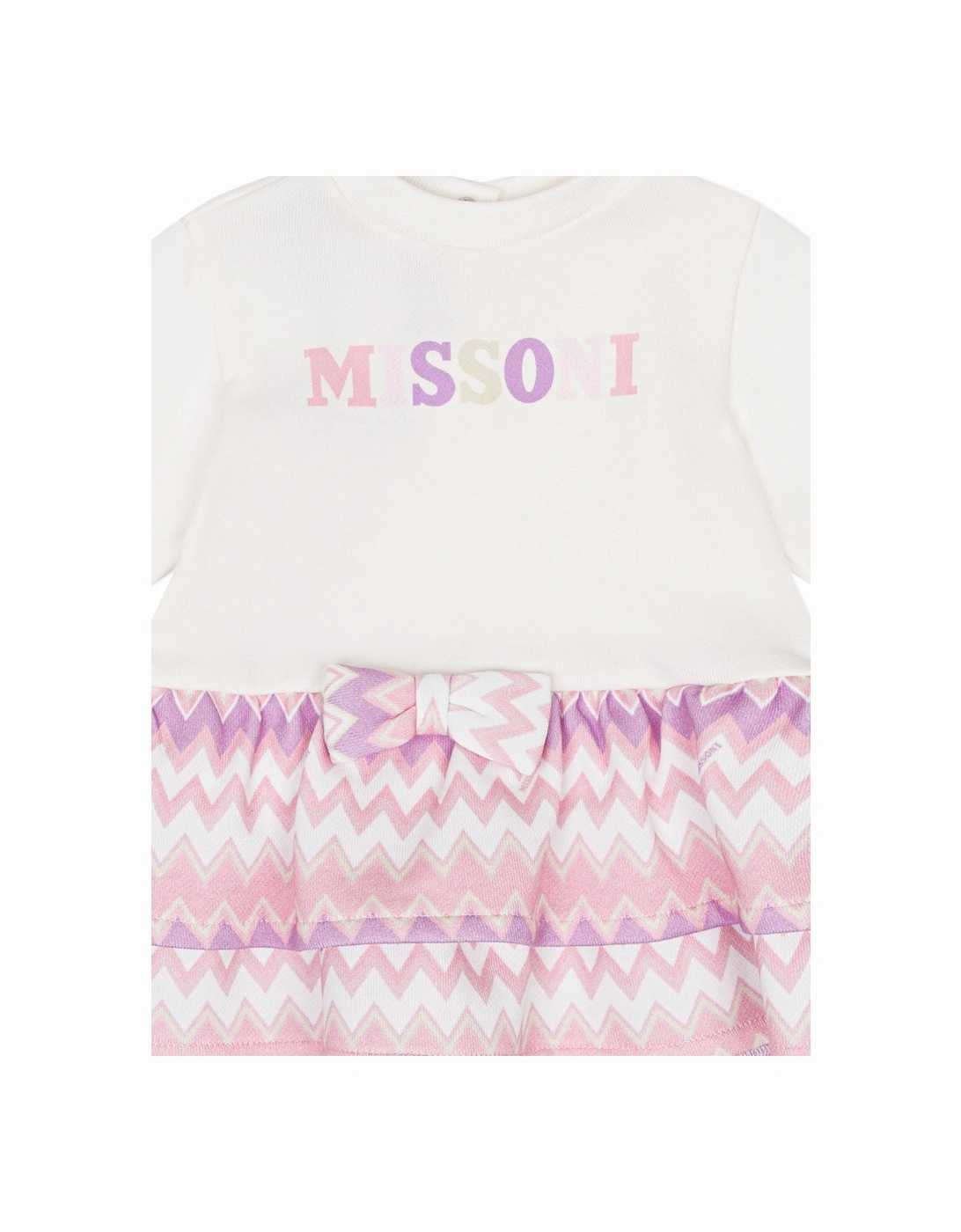Baby Girls Zigzag Sweater Dress in Ivory