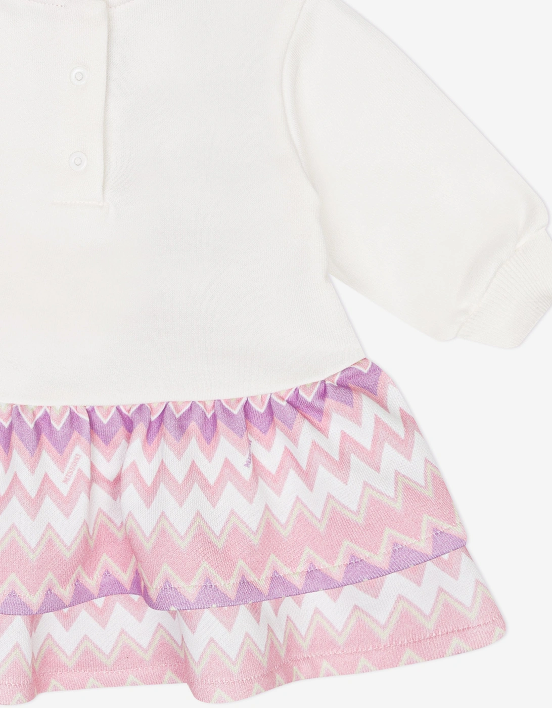 Baby Girls Zigzag Sweater Dress in Ivory