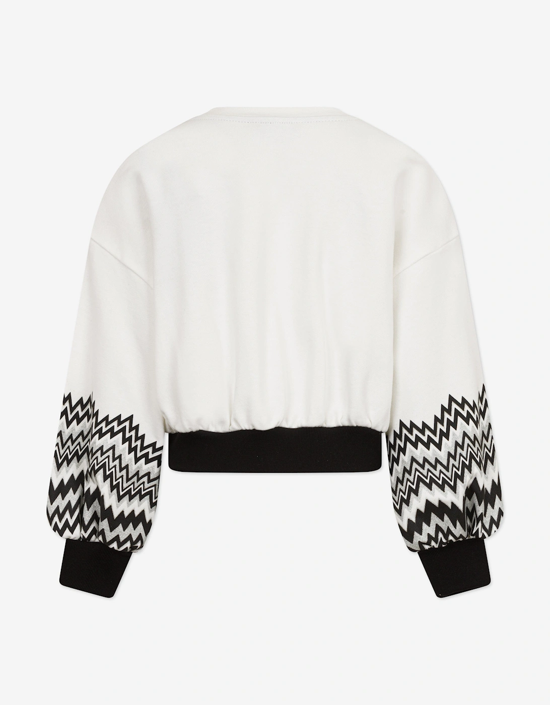 Girls Zigzag Logo Sweatshirt in Ivory