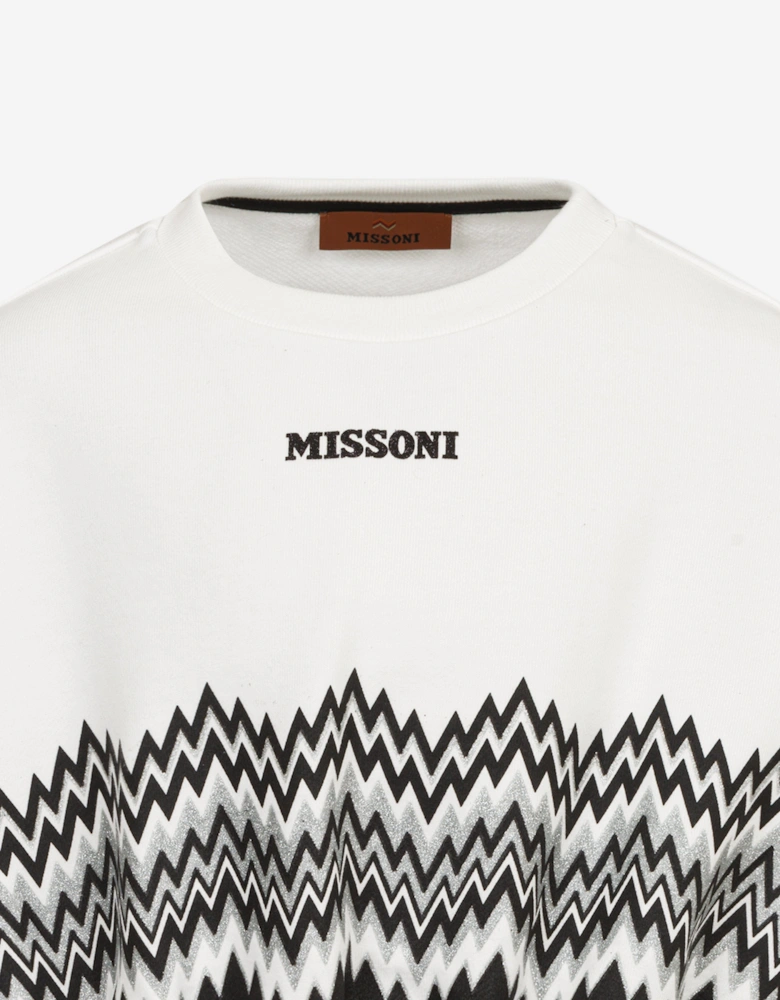 Girls Zigzag Logo Sweatshirt in Ivory