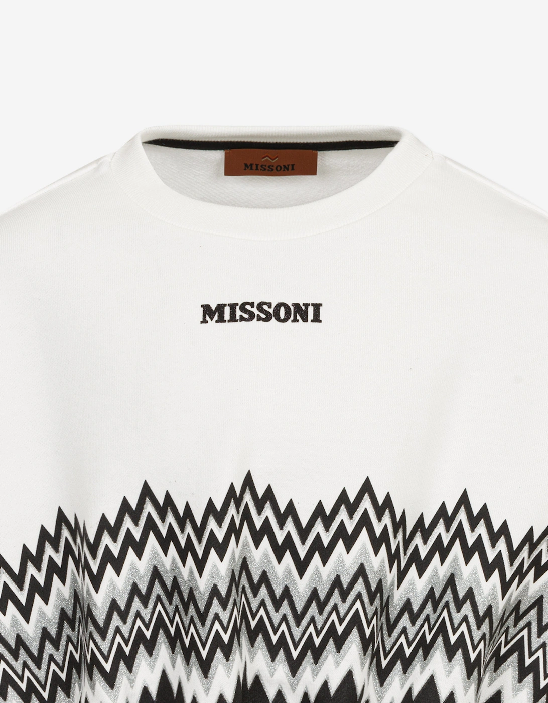 Girls Zigzag Logo Sweatshirt in Ivory