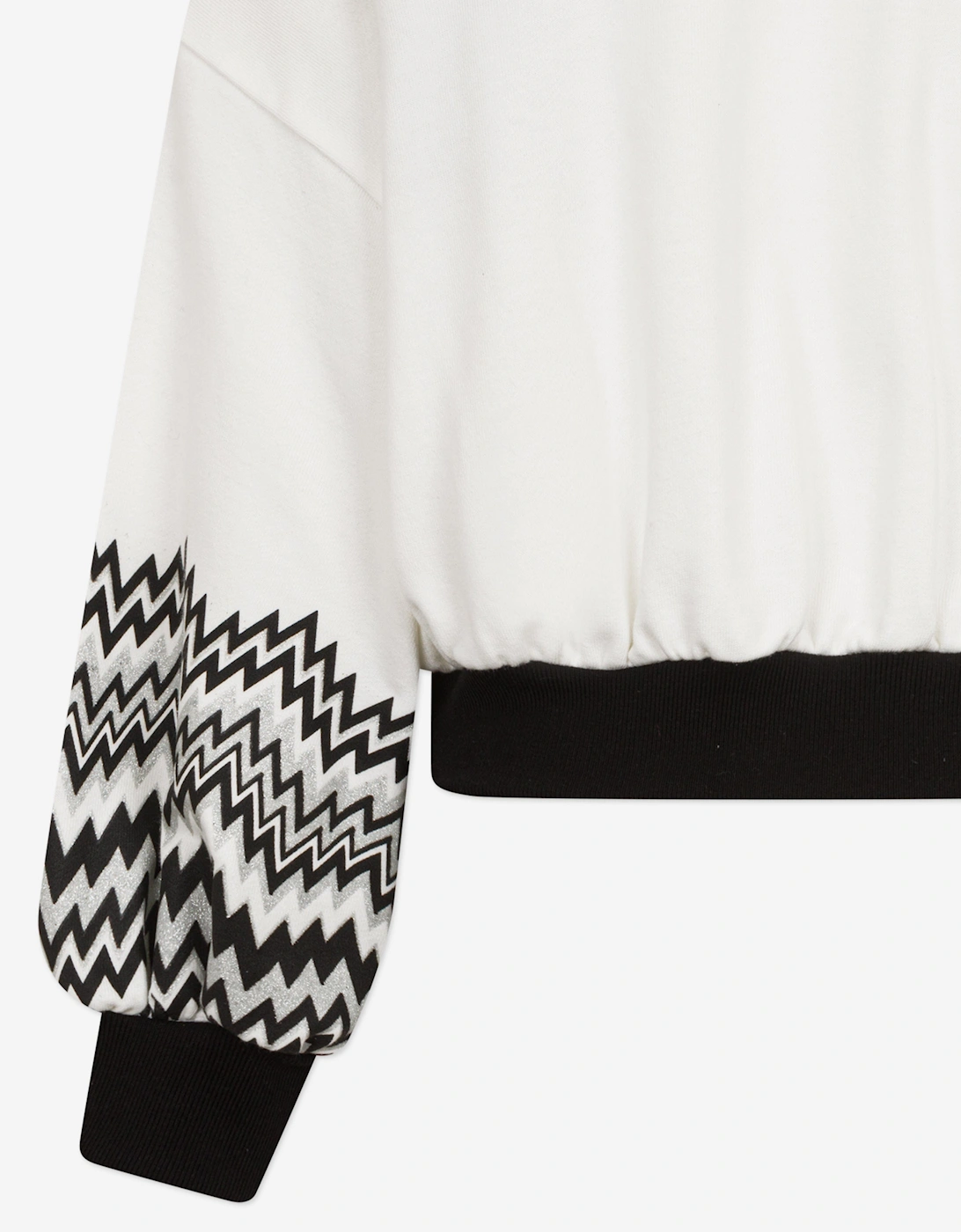 Girls Zigzag Logo Sweatshirt in Ivory