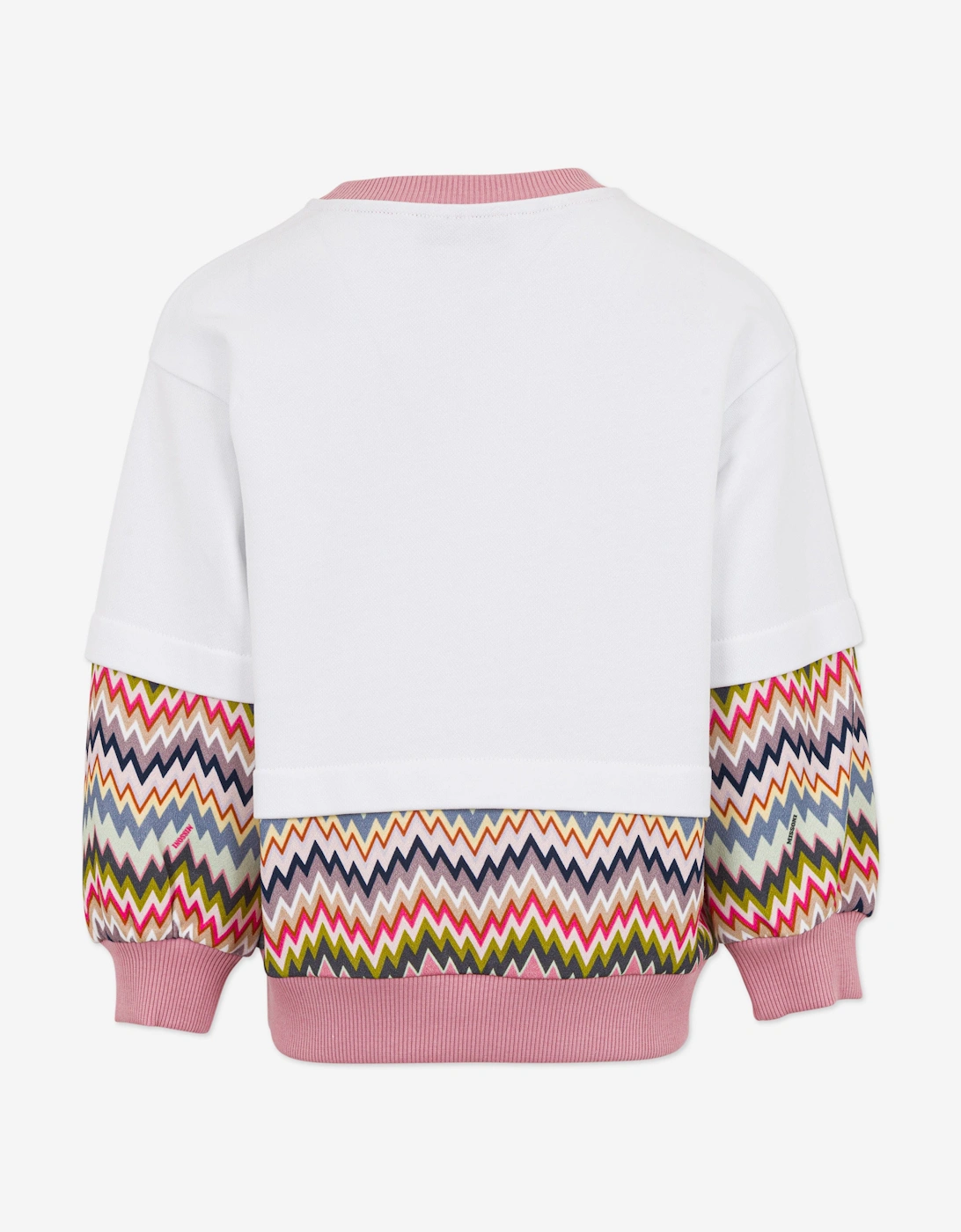 Girls Zigzag Logo Sweatshirt in White
