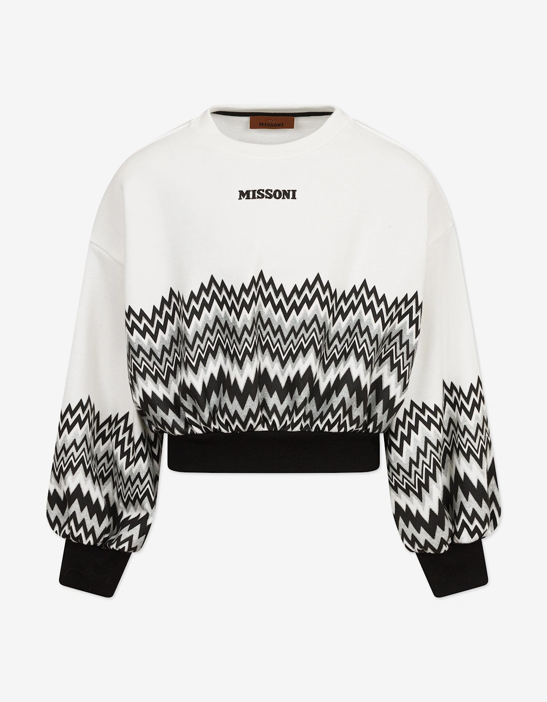 Girls Zigzag Logo Sweatshirt in Ivory, 5 of 4