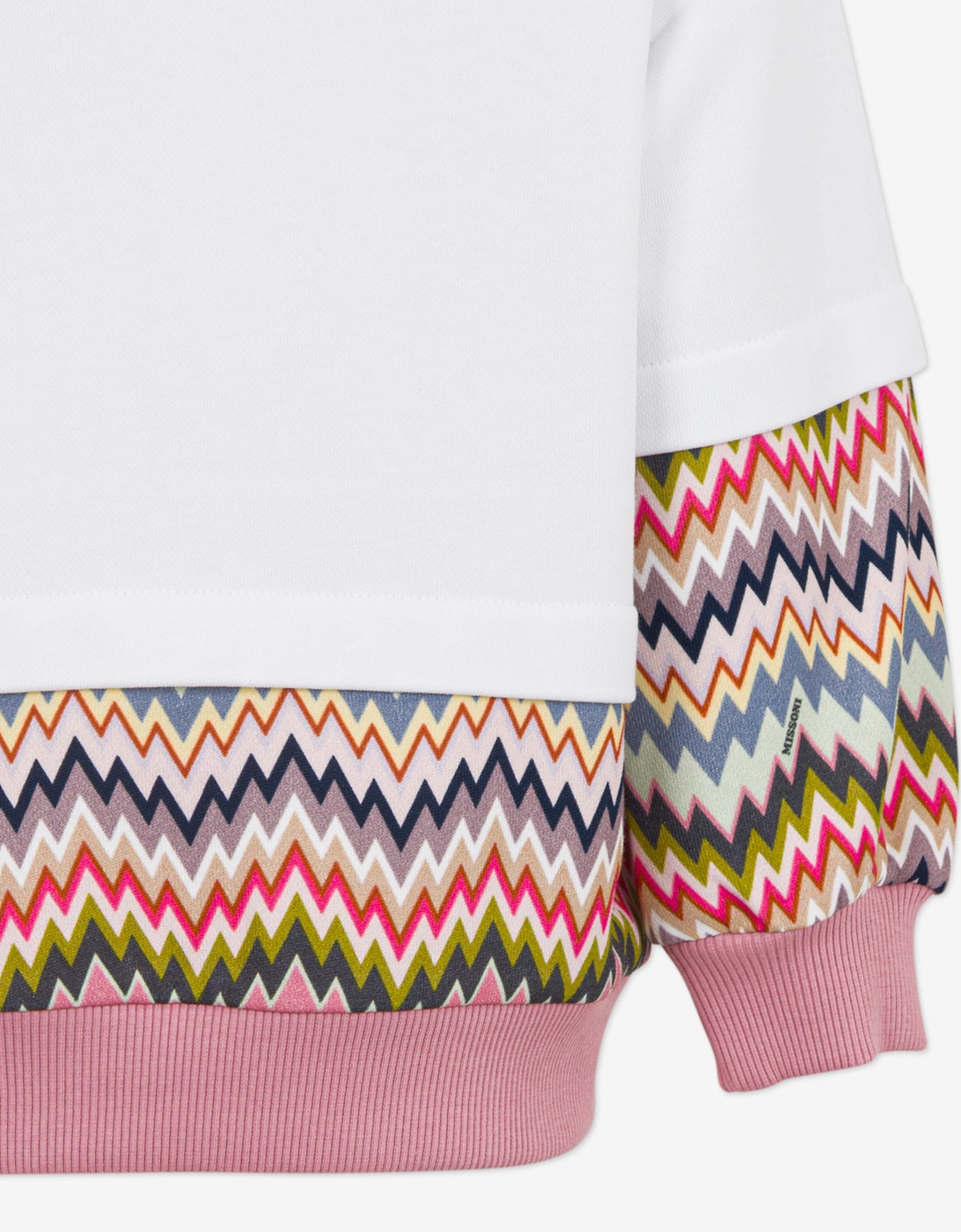 Girls Zigzag Logo Sweatshirt in White