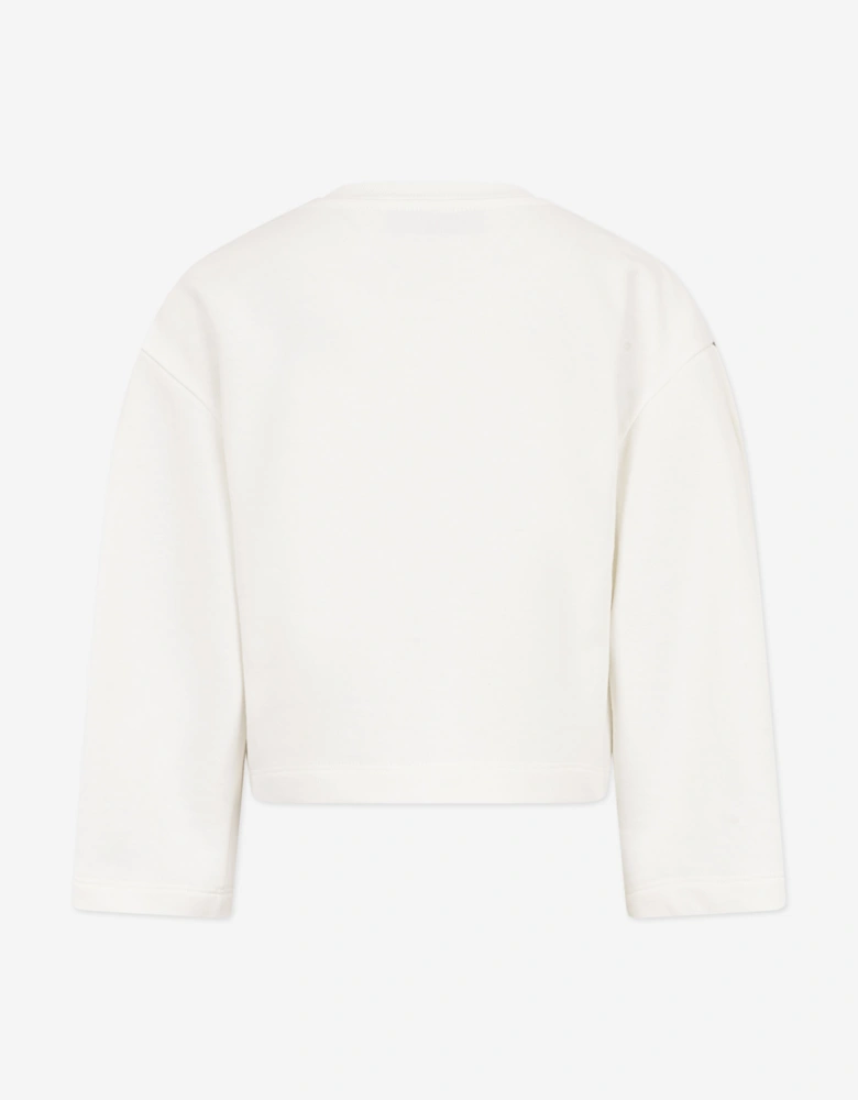 Girls Zigzag Sweatshirt in Ivory