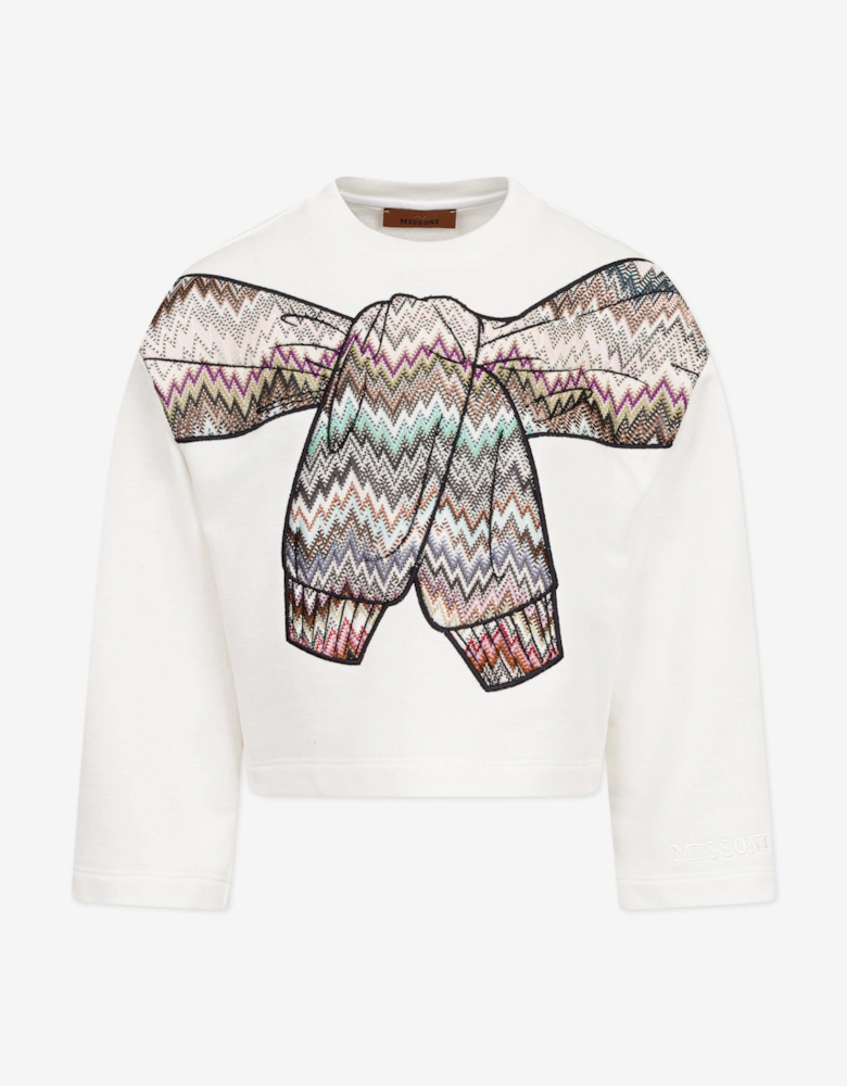 Girls Zigzag Sweatshirt in Ivory