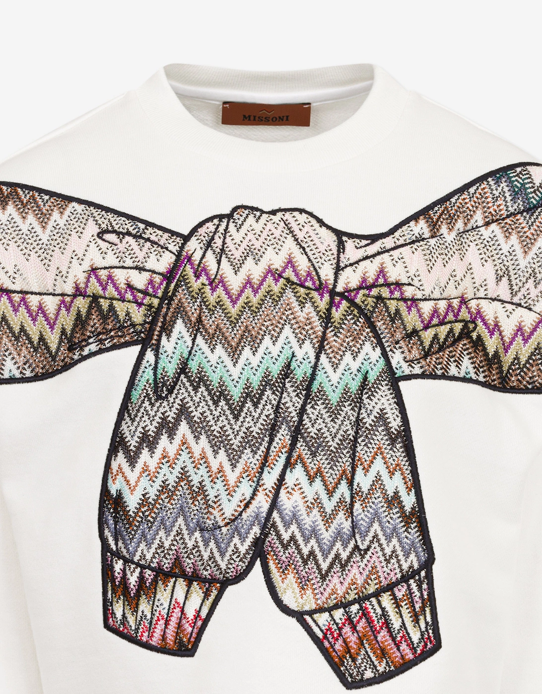 Girls Zigzag Sweatshirt in Ivory