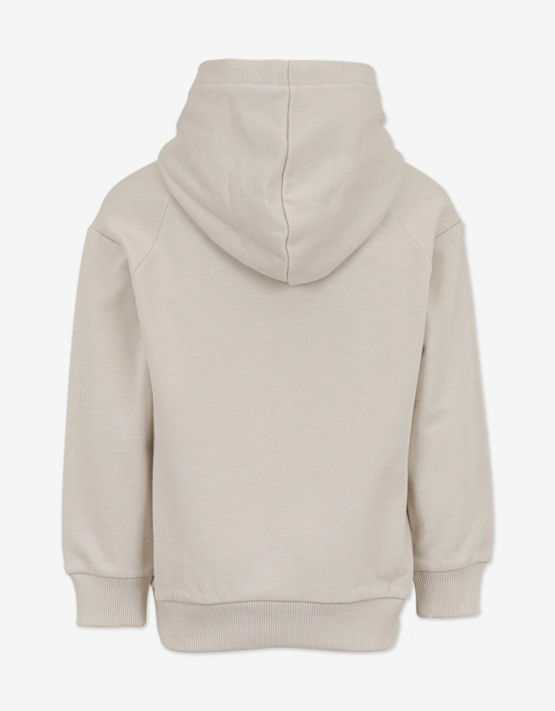 Boys Zigzag Logo Hoodie in Beige
