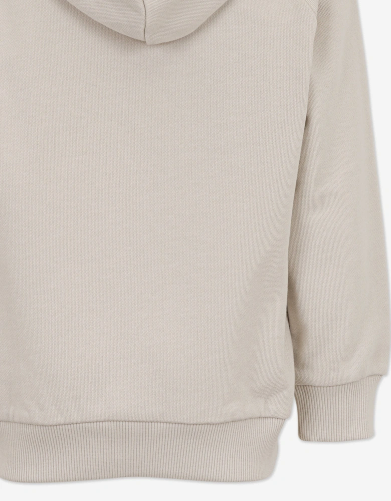 Boys Zigzag Logo Hoodie in Beige