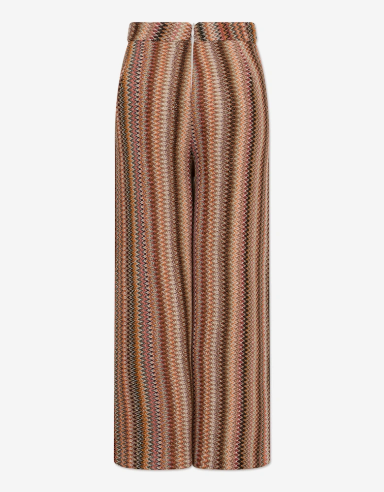 Girls Zigzag Knitted Trousers in Multicolour