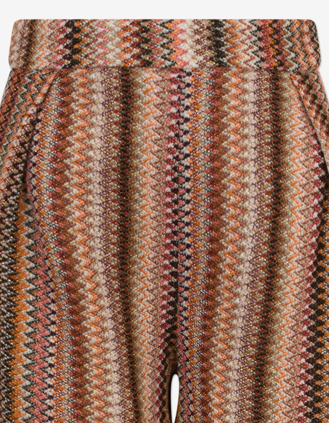 Girls Zigzag Knitted Trousers in Multicolour
