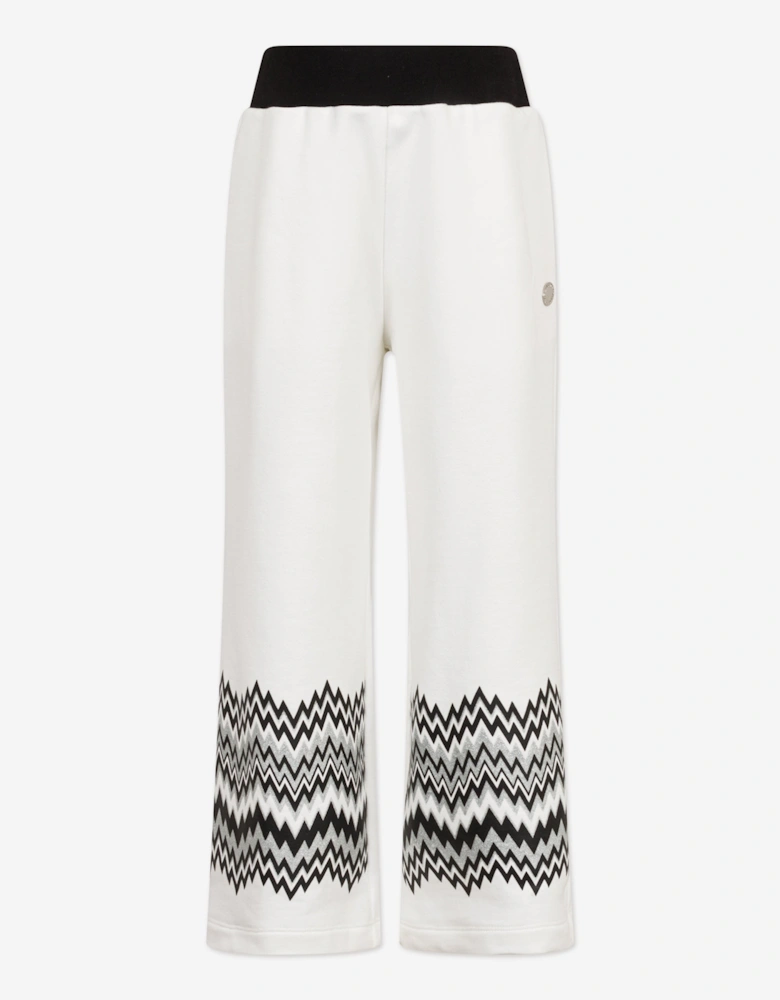 Girls Zigzag Joggers in Ivory