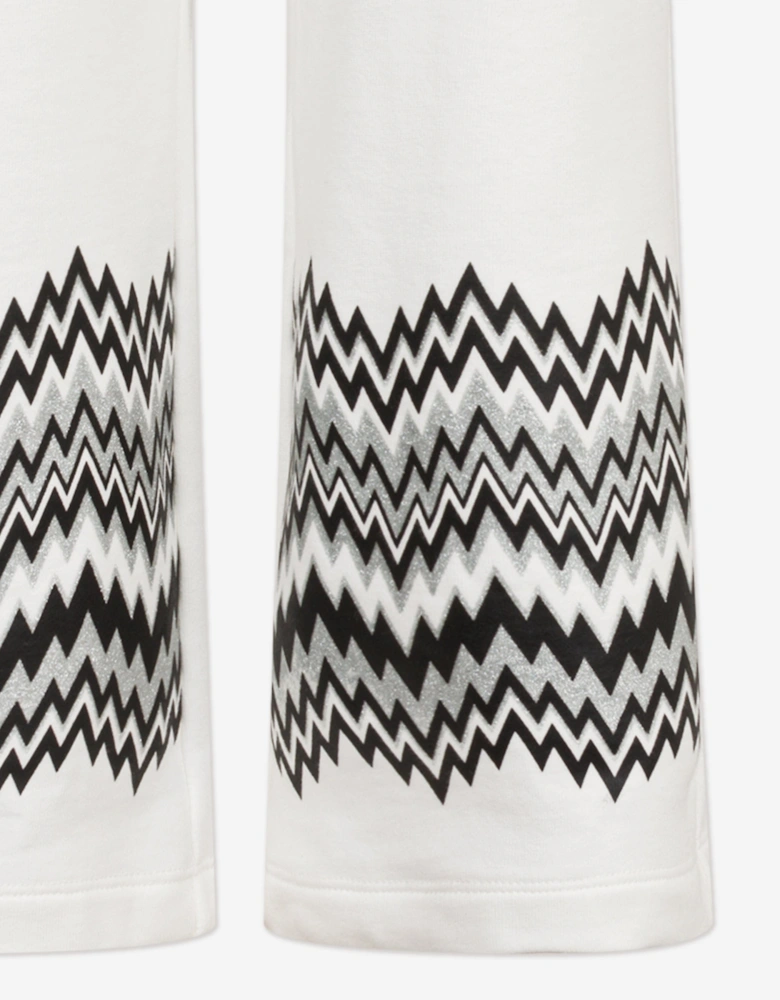 Girls Zigzag Joggers in Ivory
