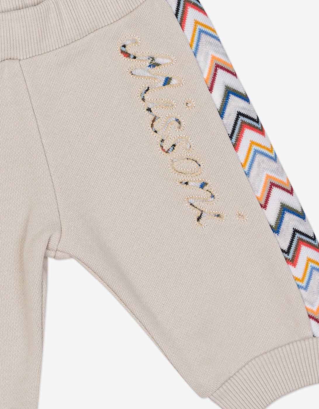 Baby Boys Zigzag Logo Joggers in Beige