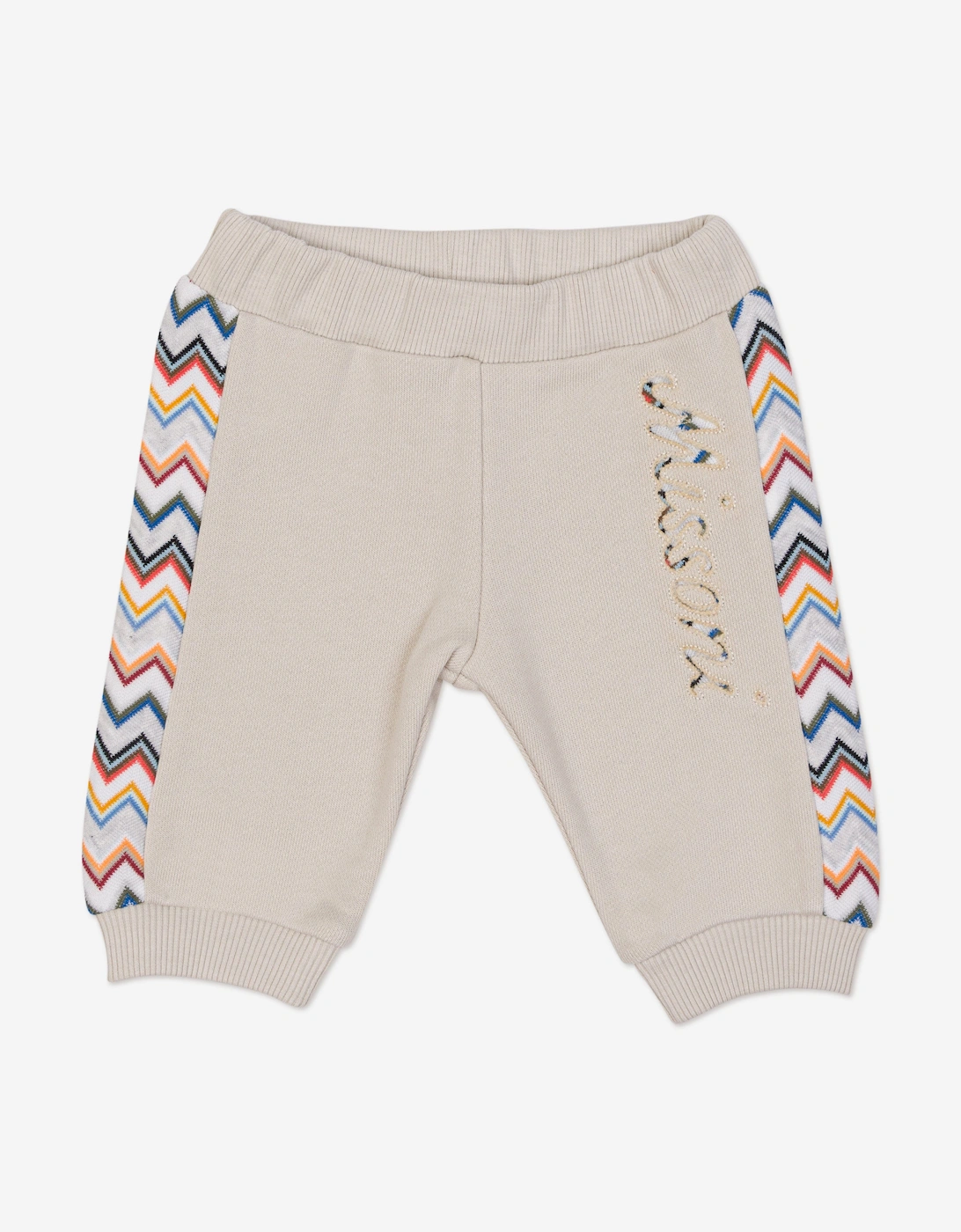 Baby Boys Zigzag Logo Joggers in Beige, 5 of 4