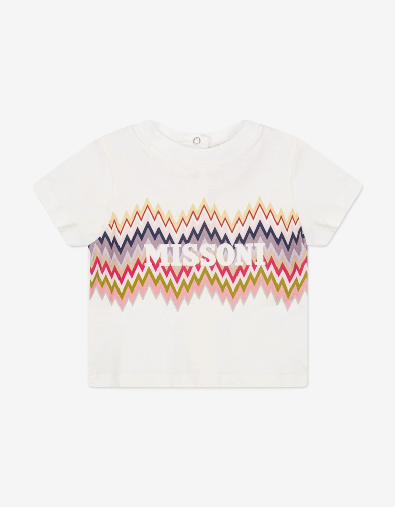 Baby Girls Zigzag T-Shirt in Ivory