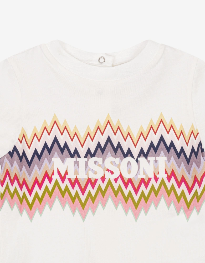 Baby Girls Zigzag T-Shirt in Ivory