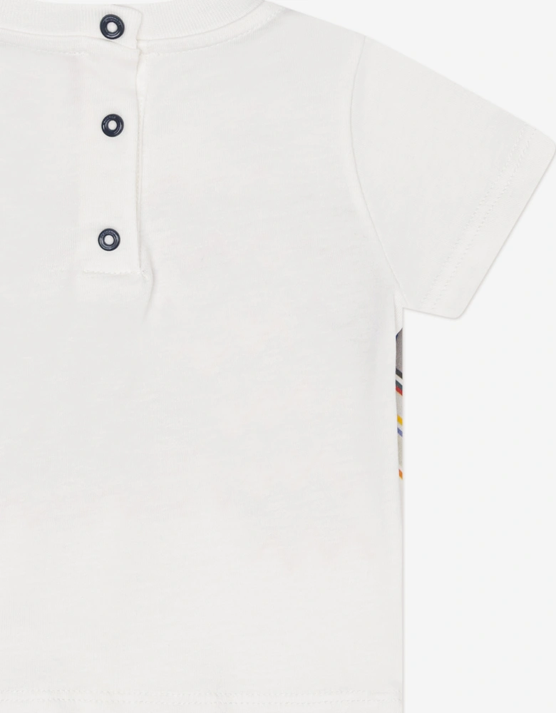 Baby Boys Zigzag Logo T-Shirt in Ivory