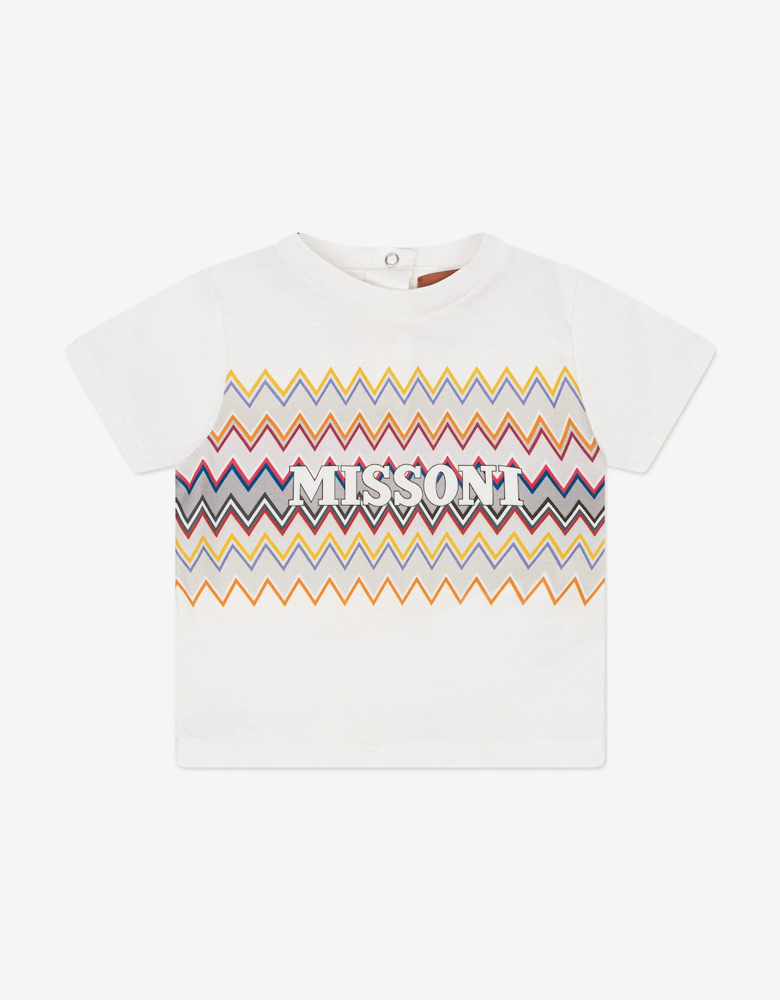 Baby Boys Zigzag Logo T-Shirt in Ivory, 5 of 4
