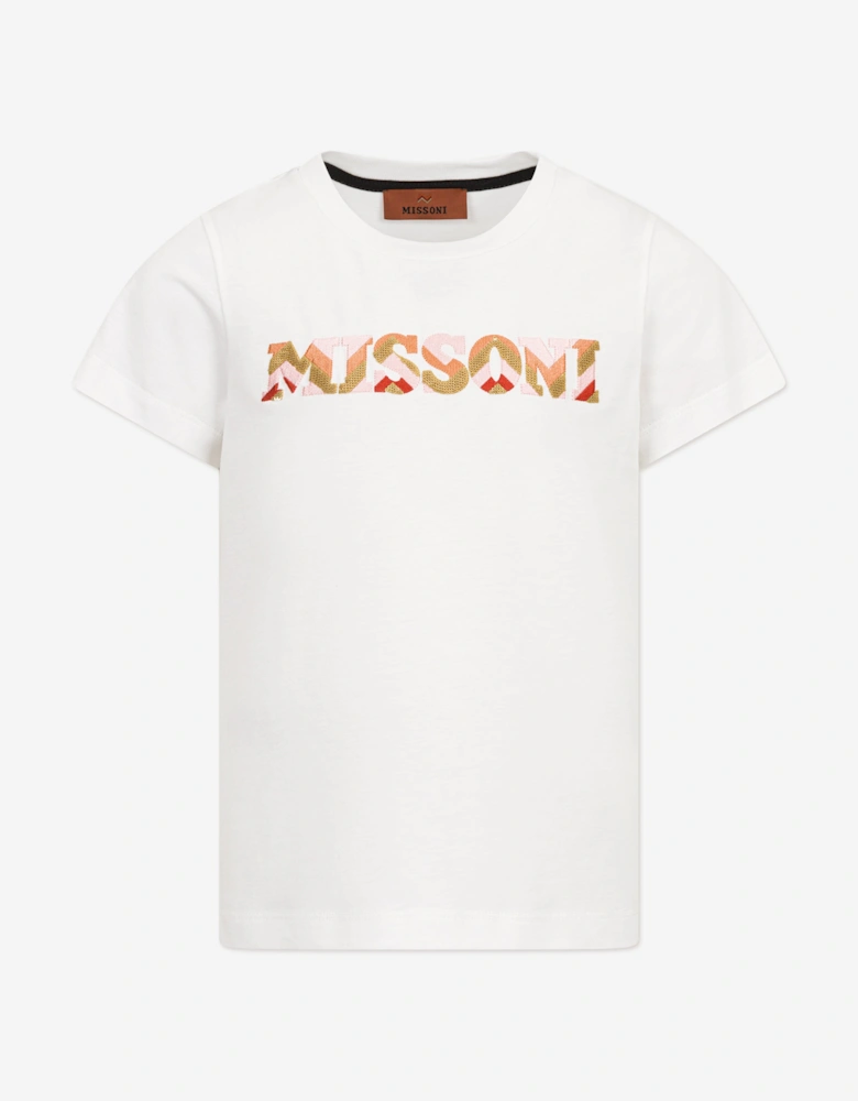 Girls Logo T-Shirt in Ivory