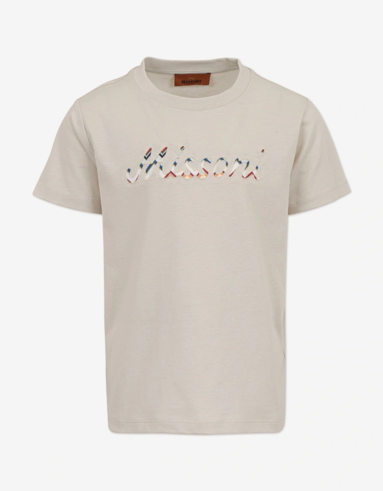 Boys Logo T-Shirt in Beige