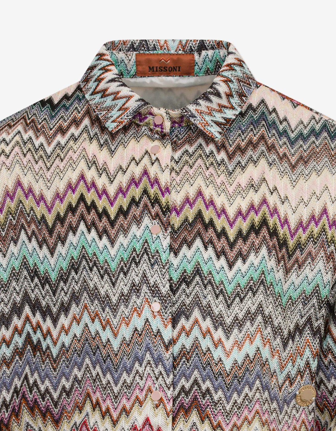 Girls Knitted Zigzag Dress in Multicolour