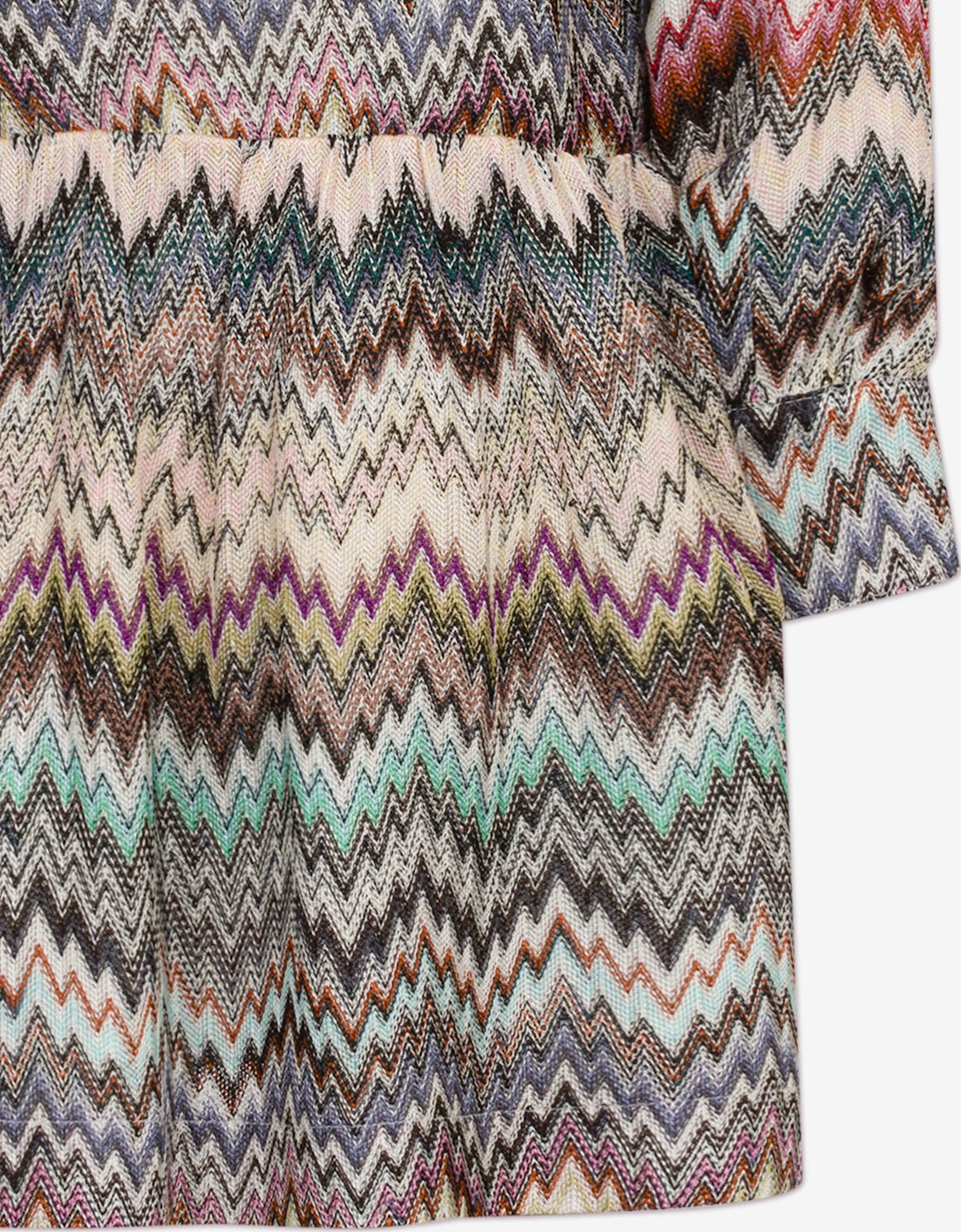 Girls Knitted Zigzag Dress in Multicolour