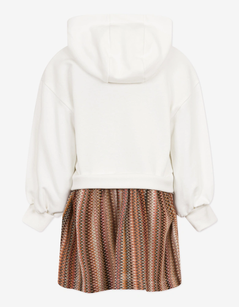 Girls Logo Sweater Dress in Ivory