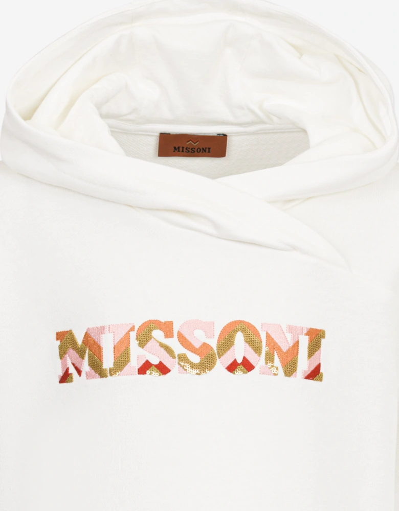 Girls Logo Sweater Dress in Ivory