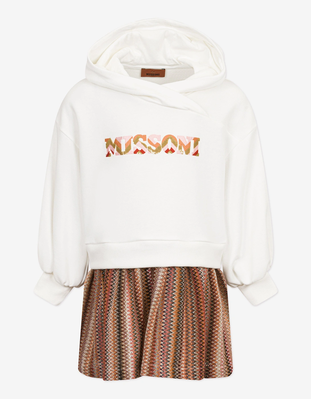 Girl's Missoni Girls Logo Sweater Dress in Ivory - Cream - Size: 10 years