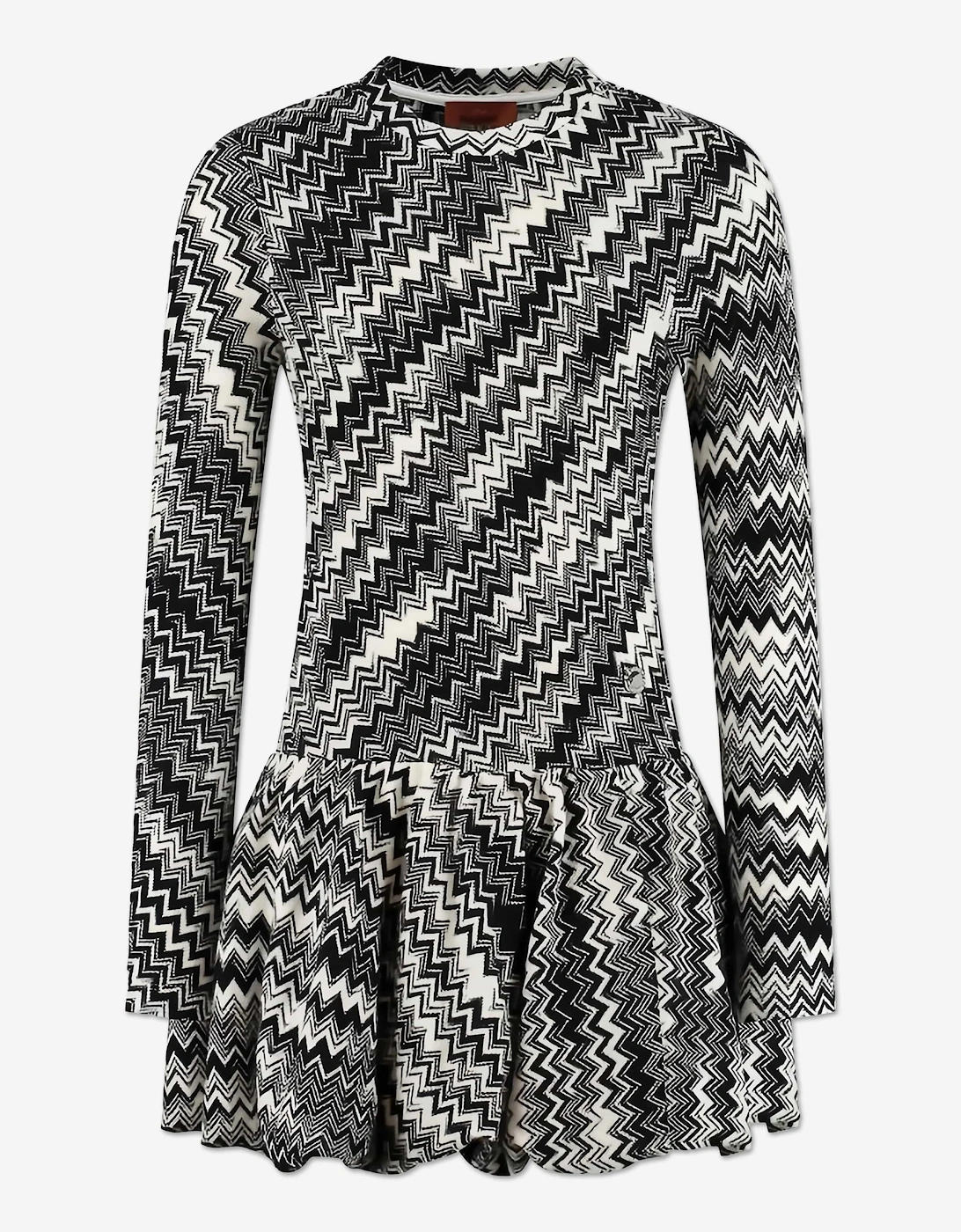 Girls Zigzag Jersey Dress in Black, 5 of 4