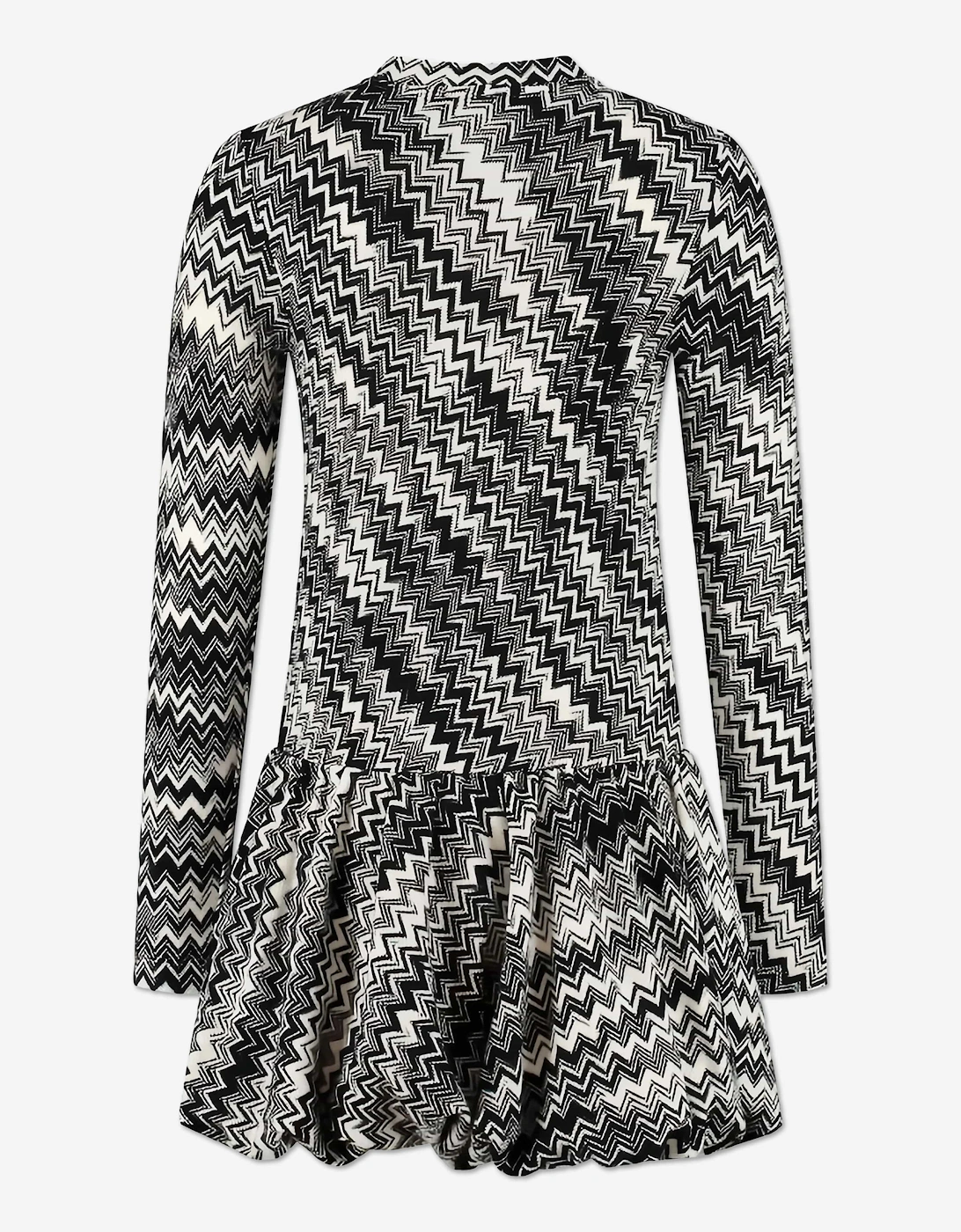 Girls Zigzag Jersey Dress in Black